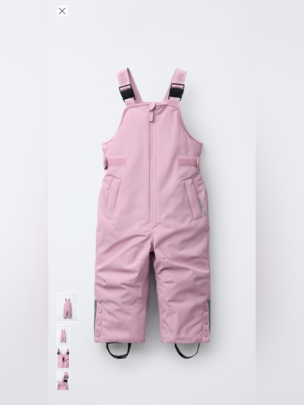 Kids Pink Snow Bib Overalls